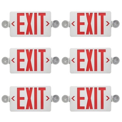 LED Exit Sign with Emergency Lights,Exit Sign Light with Battery Backup, Red ...