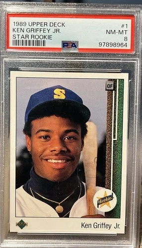 1989 Upper Deck - Star Rookie Ken Griffey Jr #1 (RC) PSA 8 NM-MT