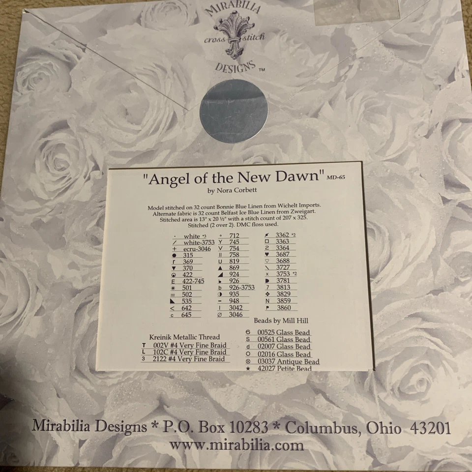 Mirabilia Cross Stitch Angel of the Dawn MD65 Nora Corbett Pattern Only Sealed - Image 3 of 3
