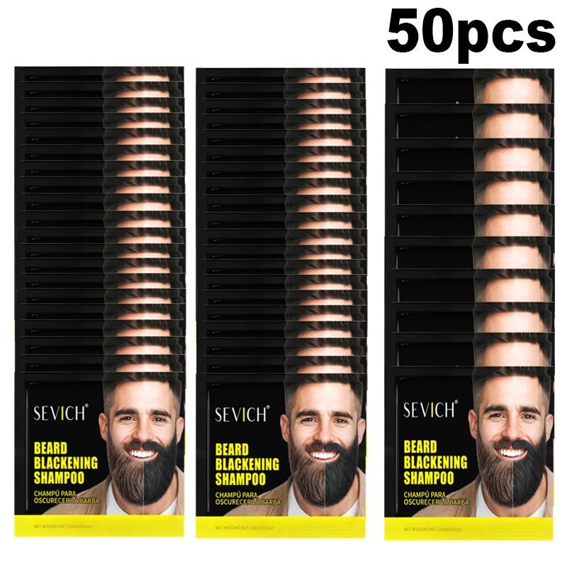 Sevich Men Beard Hair Color Fast Dye Black Mustache Beard Darkening Shampoo