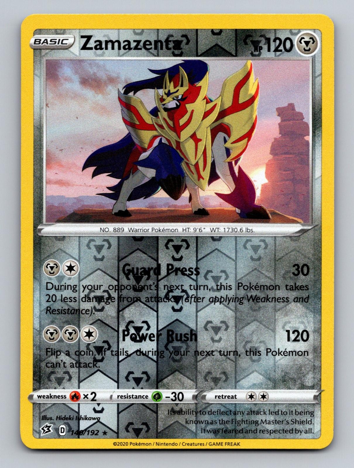 Zamazenta 140/192 Rebel Clash Rare Reverse Holo Near Mint
