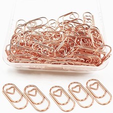Gold Heart Shaped Paper Clips 0.78inch Small Paper Clips Cute Mini