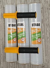 BTDAO Heavy Duty Stretch Wrap Film 60 Gauge 15in x 1000ft 3 Rolls Handles