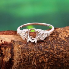 Semi Mount Ring Stone Setting Size 7X5 MM Oval Shape Handmade Mother Gift