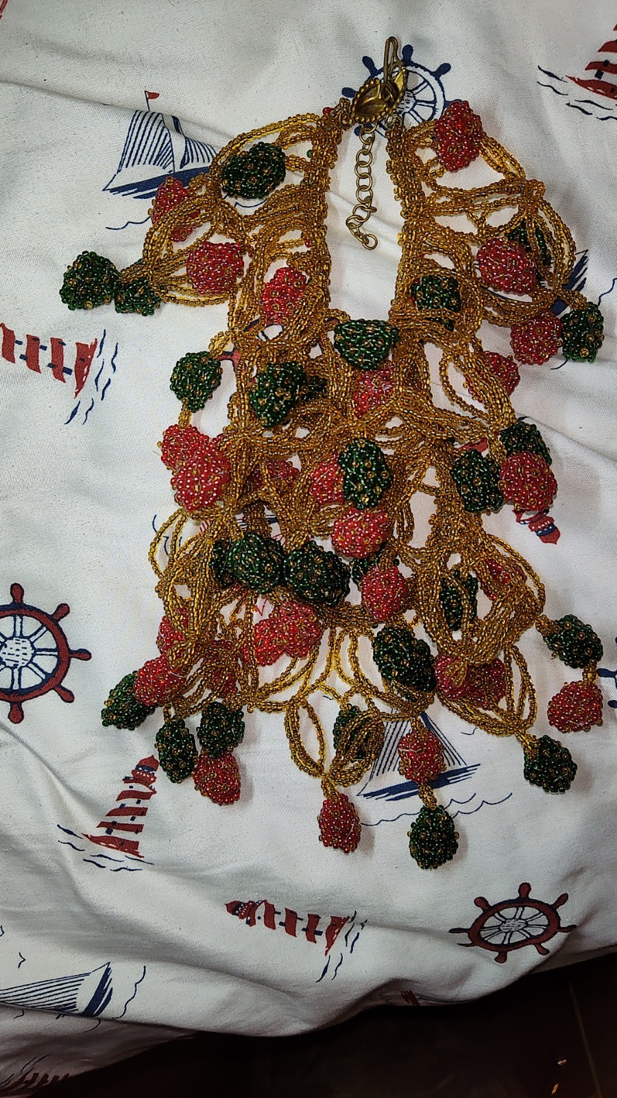 Intricately Hand-beaded Statement Necklace "Sugar… - image 8