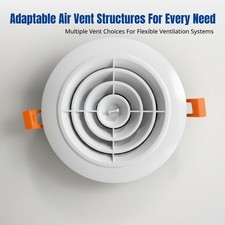 Gniazdo wentylacyjne, okrągły dyfuzor, zatrzaskowy port wydechowy, kanał HVAC