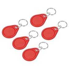 5Pcs RFID Key Fobs UID 13.56MHz Rewritable Proximity IC Smart Token Tag Red