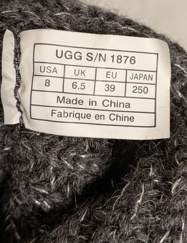 Ugg Women's Knit 8 Gray Silver Cardy Tall Knit Slouch Boot Sheep Skin Lined - Picture 15 of 20