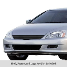 For Honda Accord 06-07 APG 1-Pc Black 8x6 mm Horizontal Billet Main Grille