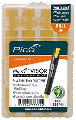 4 PCS Visor Permanent Longlife Industrial Marker Refills Yellow 991/44