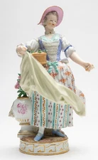 Meissen Figure of a Flower Seller Gardener Vase With Flower Basket MNR: C68