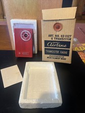 Vtg MCM Montgomery Ward Airline 6-Transistor Portable Radio AM Band Japan Red