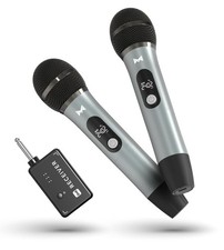 Wireless Microphones, Microphone with 11 x 11 x 21 cm, black