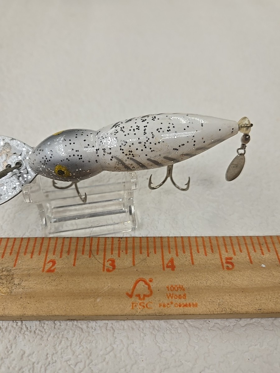 VINTAGE Whopper Stopper Hellbender 5 Argent Flitter - Leurre Crankbait Pêche
