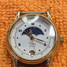 Orologio al quarzo Timex fasi sole e luna solo ricambi non funzionante vintage anni 90 ottimo stato