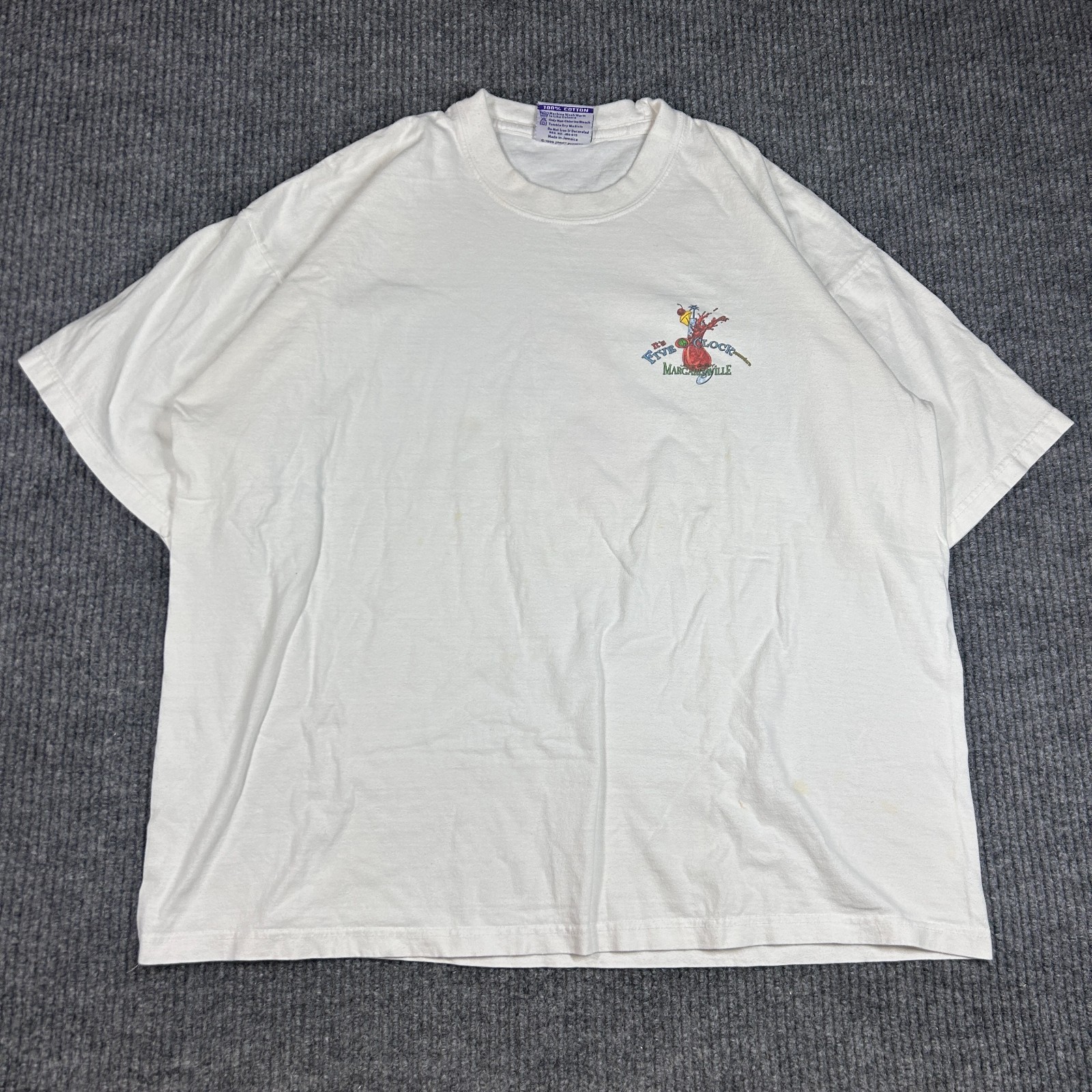 Jimmy Buffett Margaritaville T Shirt Mens XL White Orlando 5 O'clock Somewhere