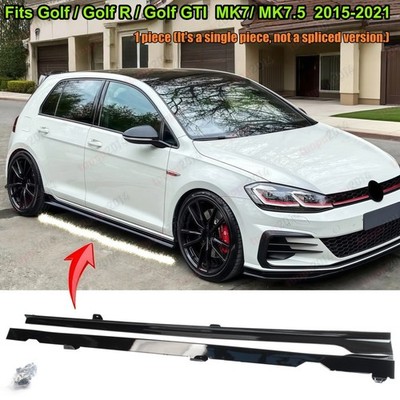 Fit For VW Golf GTI R MK7 7.5 Side Skirt Extension Splitter Gloss Black 2015-21