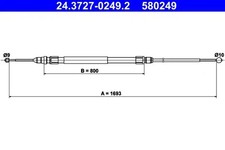 Handbremsleitung 24.3727-0249.2 ATE für BMW 3 Gran Turismo
