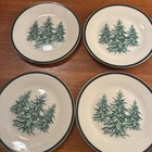 Royal Norfolk Christmas Winter Green Pine Tree Dessert Salad Plates Set Of 4 — photo 1