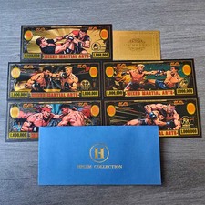 Set banconote 5 pezzi MMA lamina oro arti marziali miste in busta da collezione
