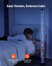 Sensory Bubble Tube Lamp, 5 ft Bubble Fish Tube, Sensory Aquarium Lamp with 10 F