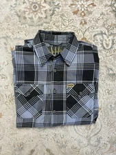Dixxon Flannel Shirt Mens M Black Gray Plaid Adamantium Limited Run