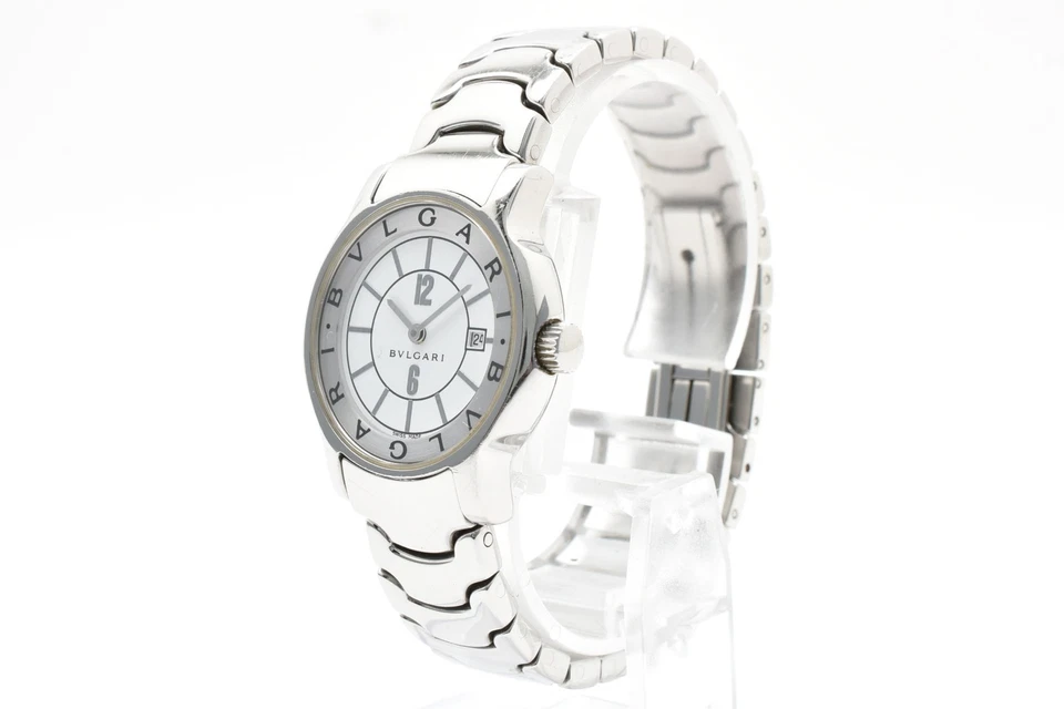 Reloj para mujer vintage [casi como nuevo] BVLGARI Solotempo ST29S esfera blanca plateado 29 mm Foto 2 de 4