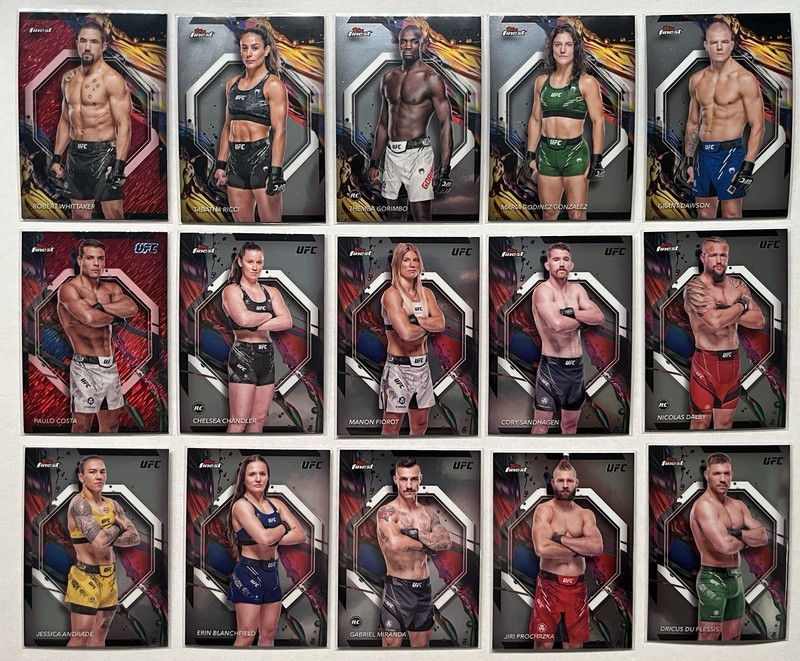123 UFC CARD LOT - 2024 Finest/ 2025 UFC Chrome/ 2025 Stadium Club