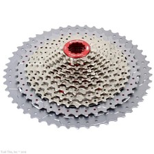 SunRace CSMZ90 11-50T 12-Speed Wide-Range Mountain Bike Cassette - Silver Red