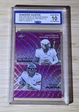 2024 Leaf Football SHEDEUR SANDERS/ TRAVIS HUNTER Pink RC GEM MINT 10 #9/10