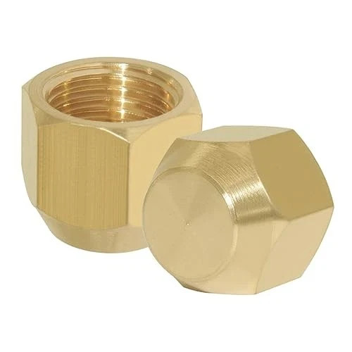 PCS Brass Flare Cap 1/4" Tube OD SAE 45 Degree Flare Tube Fitting 1/4" OD 2