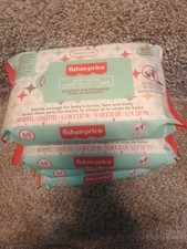 Lot Of 4 Fisher Price Baby Wipes Aloe  Chamomile. 60 Wipes EA.