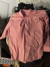 Original Penguin Shirt Mens 16.5 34/35 Red Heritage Slim Fit Button Up