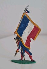 Vintage Zinnsoldat - Fahnenträger, handbemalt, ca. 5 cm hoch, 50er / 60er Jahre