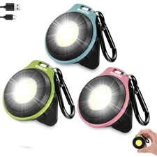 WORKPRO 3PCS Magnetic Rechargeable COB Keychain Work Light Flashlight w/Hat Clip