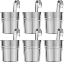 LIHAO 6 x H&auml;nget&ouml;pfe Metall Set Pflanztopf Blument&ouml;pfe zum Aufh&auml;ngen Eisen