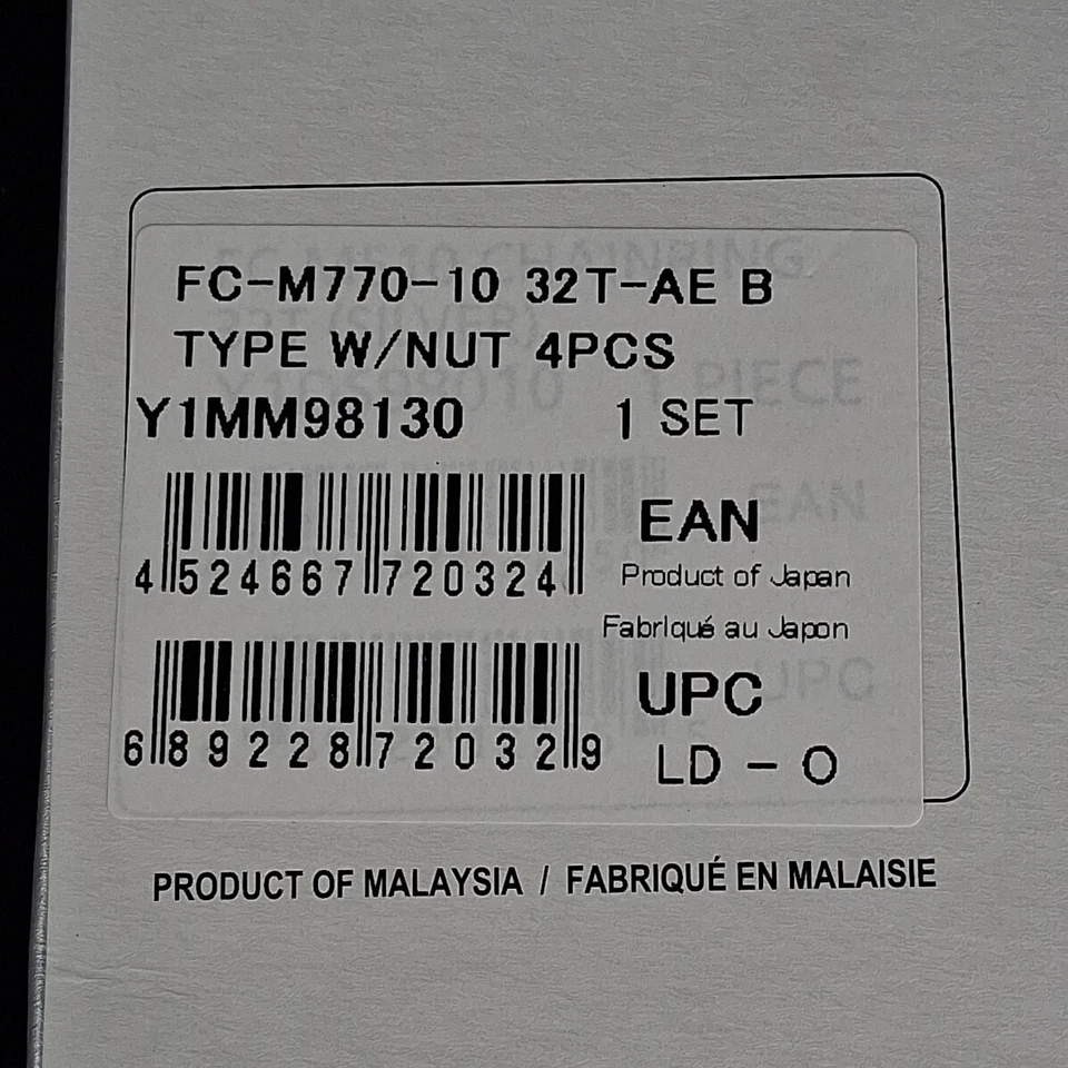 Plato Shimano Deore XT FC-M770-10 104mm BCD 4 Brazos Tipo B 32T-AE - NUEVO Foto 4 de 4