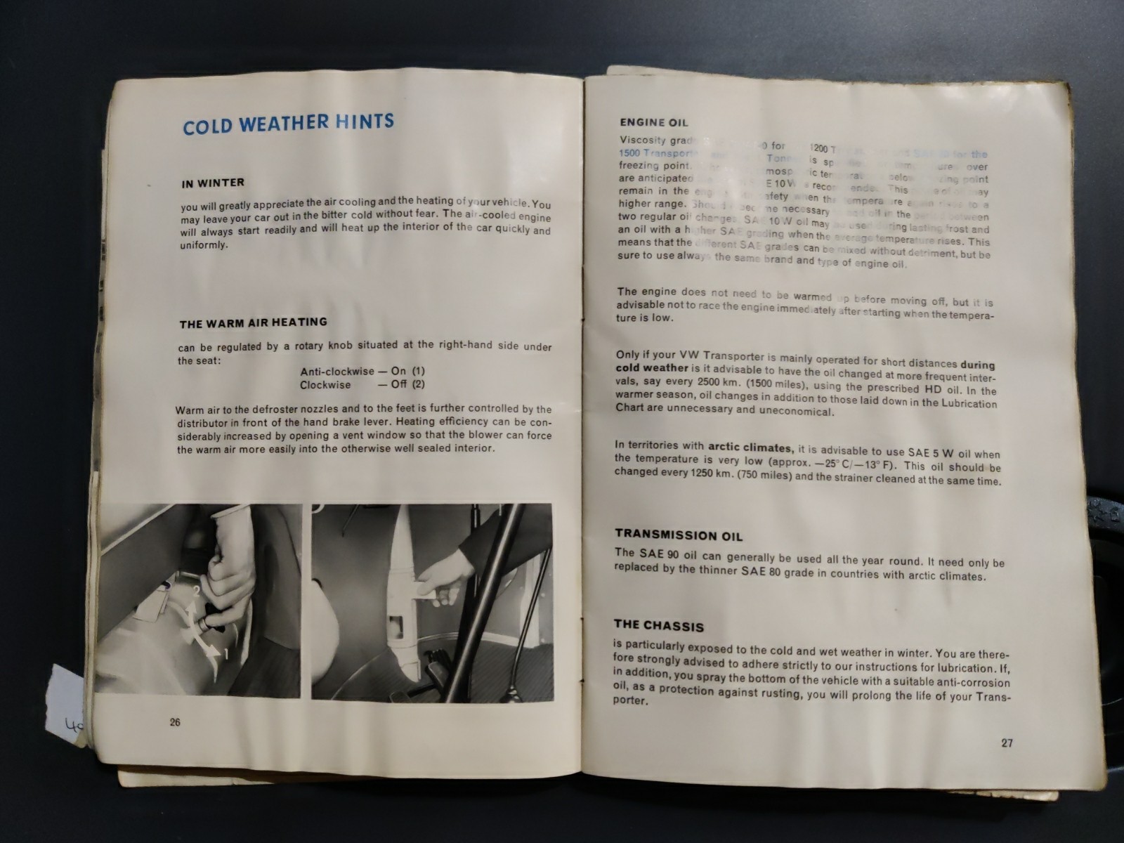 VW Volkswagen Bus Transporter T2 T1 1963 Operating Instruction Manual Handbook image 6