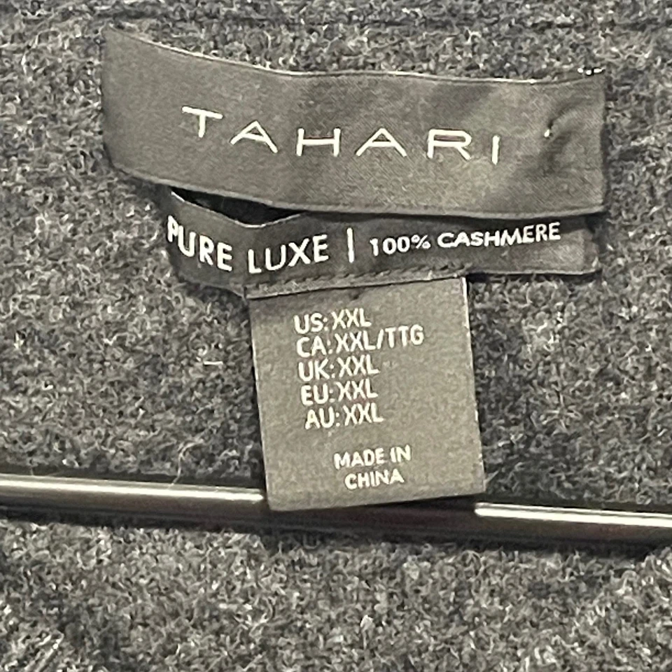 Suéter Tahari Pure Luxe XXL para hombre 100 % cachemir cuello en V con parches en el codo Foto 2 de 4
