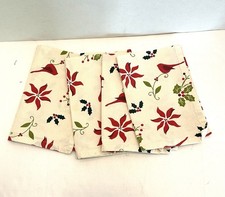 Red Cardinal Hollly Berry Christmas Napkins Set Of 4