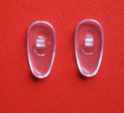 5 Paar Nasenstege, nose pads, PVC Quality pad symm. drop shape screw / schraub