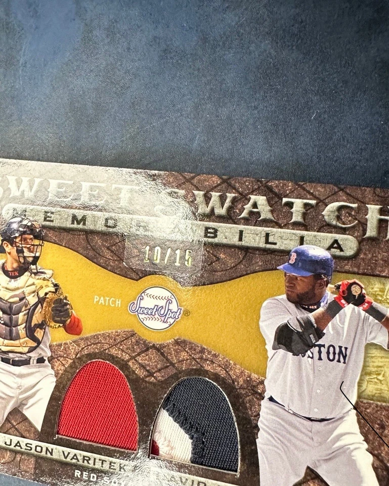 Jason Varitek David Ortiz 2009 Sweet Spot Swatch Game Used Dual Jersey /15 MLB - Image 3 of 3