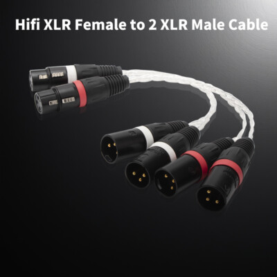 Audio Pure Silver XLR 2 Male Cable 2 Channel Snake Cable 3Pin XLR Balanced Wire