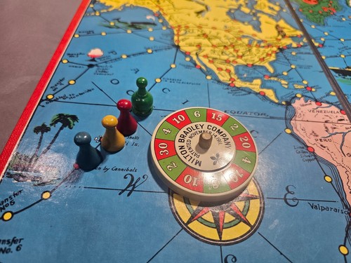 Pirate & Traveler Board Game 1936/1911 Milton Bradley #4563 - Complete VG - Picture 20 of 24
