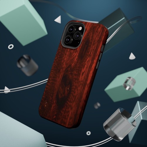 Estuches resistentes MagSafe de madera dura de color rojo oscuro - Imagen 69 de 76