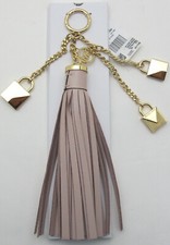 NEW in Box Michael Kors Leather Tassels Bag Charm Mercer Lockets Soft Pink/Gold