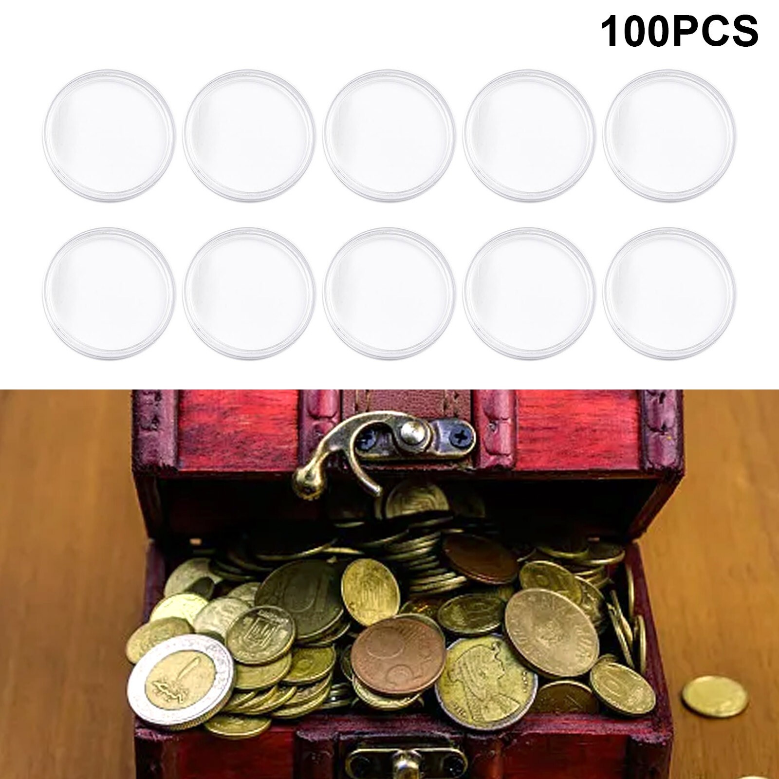High Quality Coin Storage Cases Portable Round Round Case Box Plastic ...