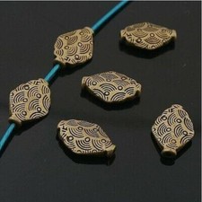 20pcs Tibetan silver floral rhombus spacer beads h0469-1