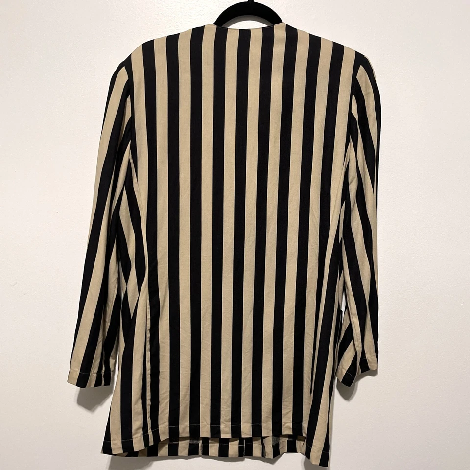 Blazer Apart Mujer De Colección Longline Rayas Talla 12 Beige Gótico Steampunk Maximalista Foto 2 de 4