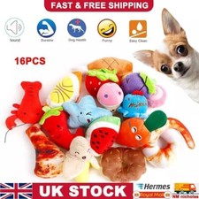 16pcs Squeaky Dog Toys Pet Puppy Plush Sound Chew Toy Set for Small Dogs Cats UK